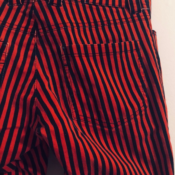 DIVIDED red + black striped skinny jeans - Picture 8 of 11